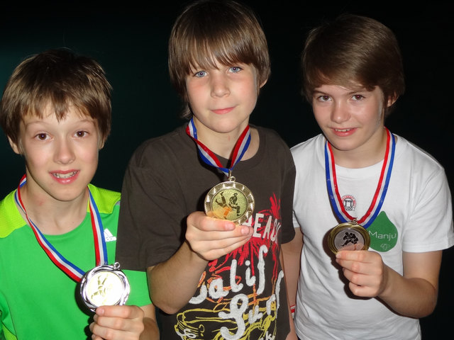 Die Judo-Talente von Multikraft Wels ließen heuer schon in Solin (Kroatien) mit internationalen Erfolgen aufhorchen (von links): Christoph Gerster, Sebastian Pehn und Julian Gassl.