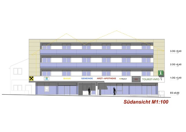 Modernisierung: Die neue Südansicht des Mehrzweckgebäudes in See.