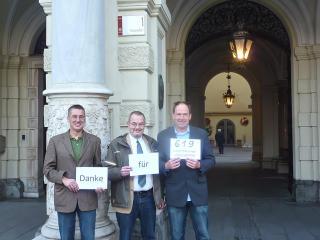 Drei Spitzenkandidaten - drei Experten!                                              Von rechts:  Rainer Maichin, der Kopf der Truppe und Spitzenkandidat, ist wie DI. Harald Milbradt  Energieeffizienztechniker, Ing. Helmut Schmiedbauer-Wenig rundet als Solartechniker das Trio ab.