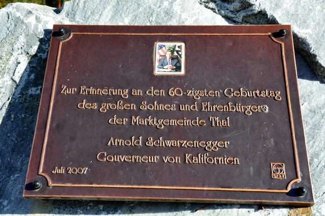 Gedenktafel für Arnold Schwarzenegger