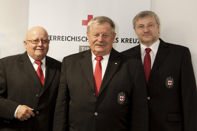 Präsident Reinhard Neumayr mit seinen beiden Vizes Hans-Urs Krause (li.) und Thomas Fluckinger (re.)