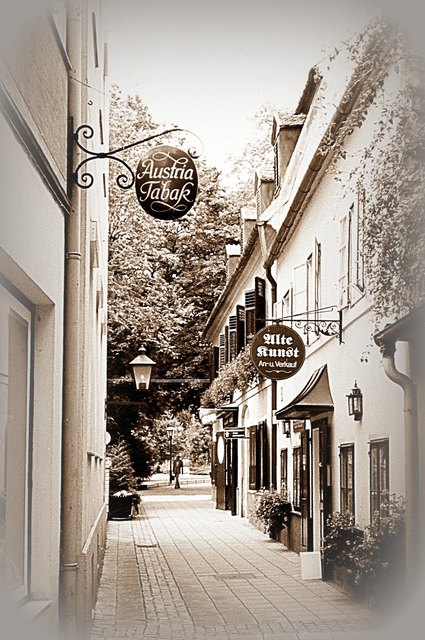 Das Schlossergässchen in Baden bei Wien anno 1989