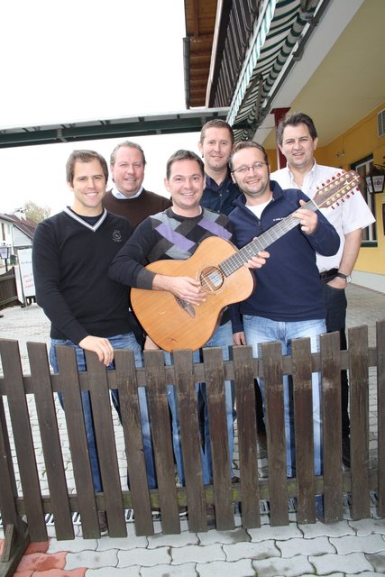 Die Wirte: O. Burkhardt, A. Themel, F. Haimburger, M. Sumnik, W. Kuster, G. Stefitz (von links)