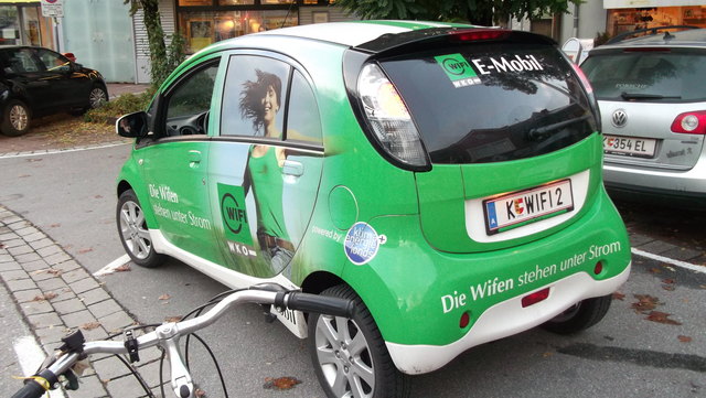 Dieses E-Auto war heute in Hermagor bei dieser Kälte unterwegs. Gratulation an die Wifi von Klagenfurt,