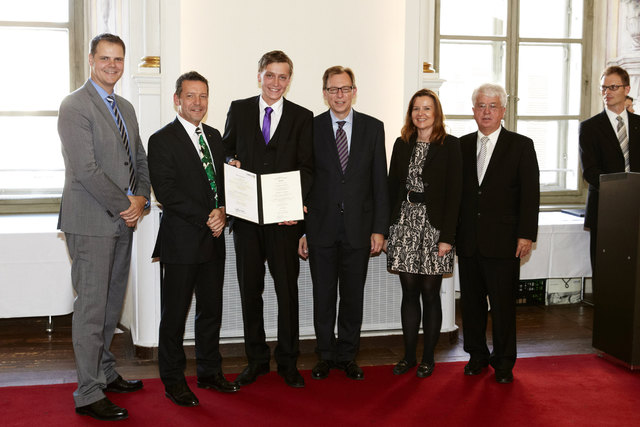 Verleihung der Dipome - Prof.(FH) Mag. Peter Meiregger, StB, Prok. Mag.jur. Nikolaus Lallitisch, LR Dr. Christian Buchmann, Dr. Annette Zimmer, o.Univ-Prof. Dr. Frank Schrank | Foto: Foto Melbinger