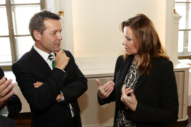 JG-Captain Prok. Mag.jur. Nikolaus Lallitsch im Gespräch mit Dr. Annette Zimmer, Geschäftsführerin der FH CAMPUS 02 | Foto: Foto Melbinger