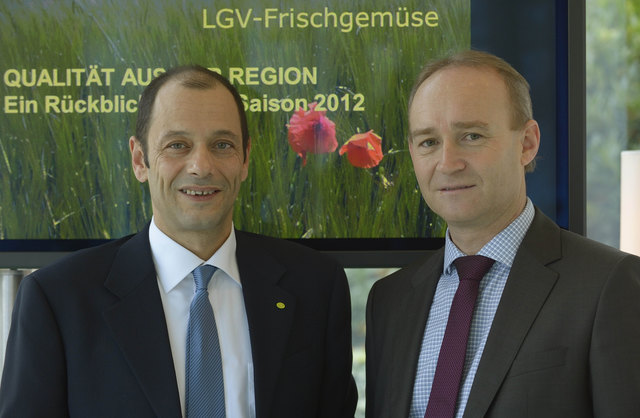 Freude über ein gutes Ergebnis: LGV-Vorstand Gerald König (l.) und Aufsichtsratsvorsitzender Robert Fitzthum (r.). | Foto: LGV-Frischgemüse