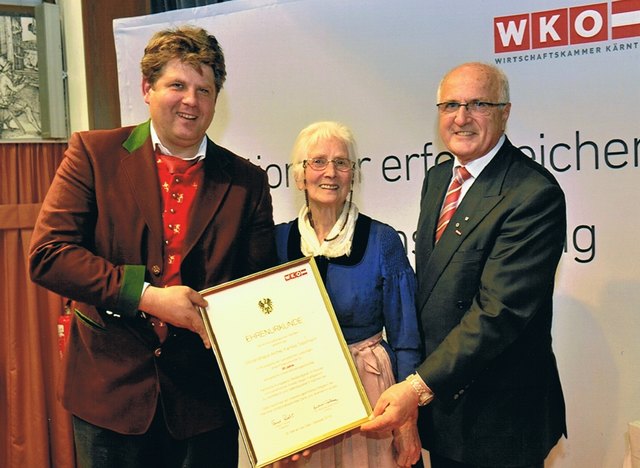Ilmar Tessmann, Rosalinde Tessmann und WK-Präsident Franz Pacher