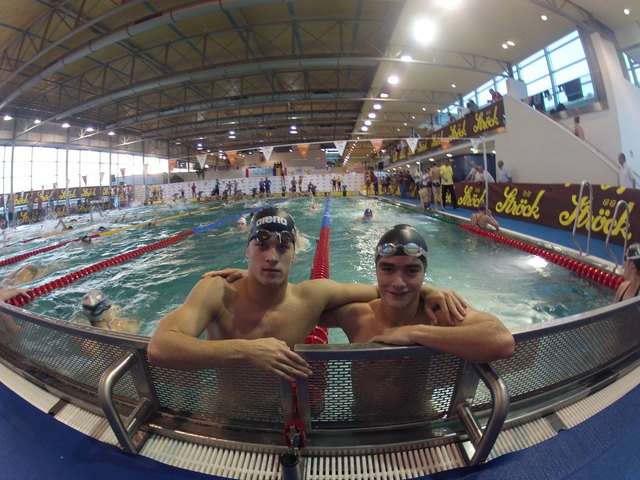 Olympiasieger Daniel Gyurta und Juniorenstaaatsmeister Geza Eisserer.