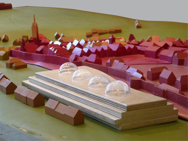 Dieses Modell soll die immensen Ausmaße des geplanten Einkaufszentrum veranschaulichen.