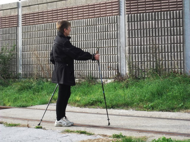 "Wann geht in Gösting wieder etwas weiter?", fragt sich nicht nur diese Walkerin vor dem gesperrten Bahnübergang.