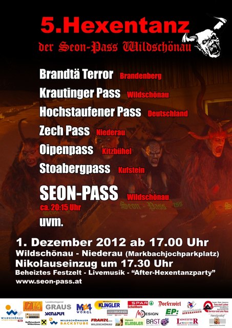 Das offizielle Plakat zum 5. Hexentanz der Seon-Pass Wildschönau