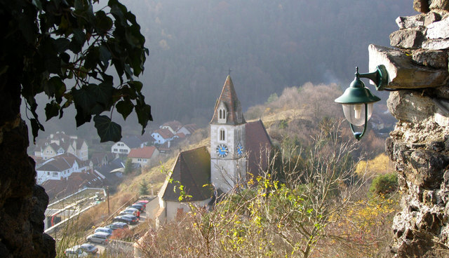 von der Ruine auf die Kirche Senftenberg