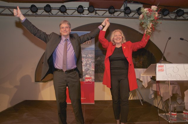 SPÖ-Landesparteivorsitzender LHStv. Peter Kaiser gratuliert Maria-Luise Mathiaschitz zur Wiederwahl als Bezirksparteivorsitzende: Kärnten kann mehr! Klagenfurt kann mehr! Gemeinsam sind wir unschlagbar und werden die dringend notwendige politische Erneuerung in Kärnten schaffen!“