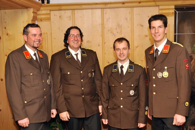Kommandant-Stv. Gerhard Pfeifer, Kassier Markus Felderer, Schriftführer Lukas Kathrein und Kommandant Andre Schneider (v. l.) | Foto: FFW Mathon