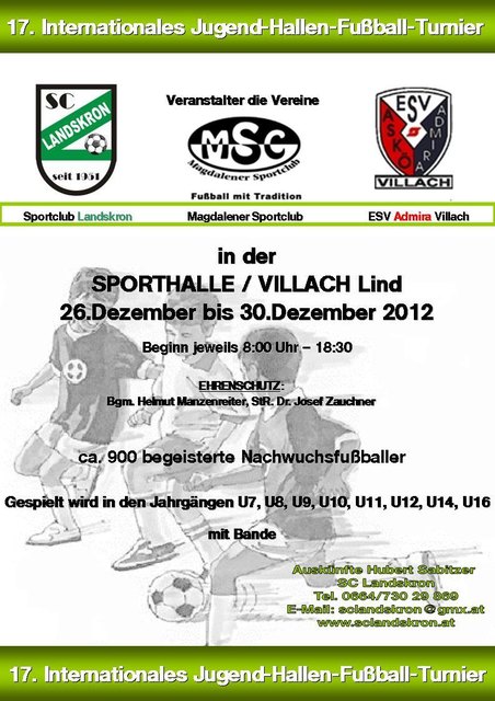 17. internationales Jugend-Hallen-Fußball-Turnier Villach