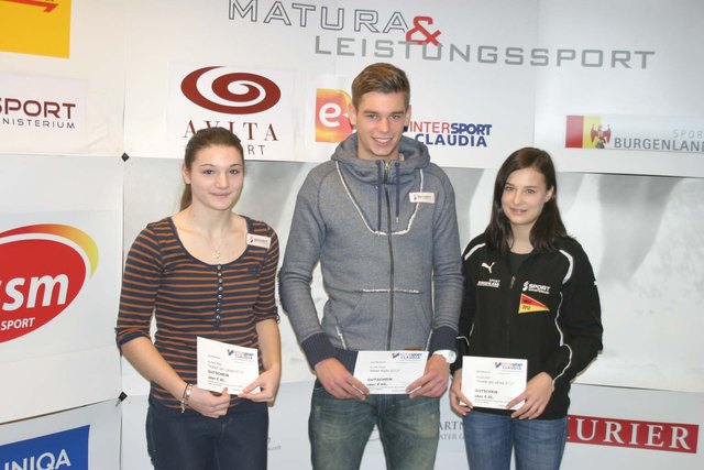 Die bssm-Sieger: Laura Schmidt, Philipp Erhardt und Kristin Hetfleisch