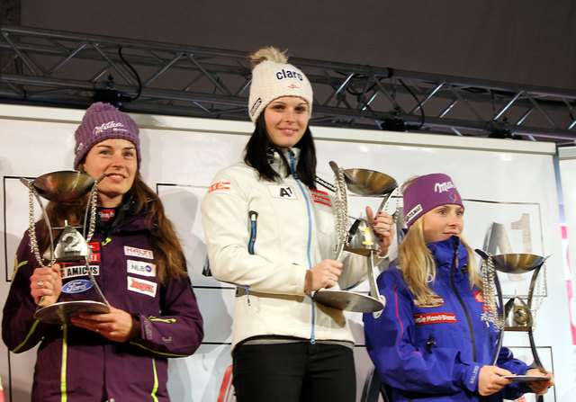 Tina Maze, Anna Fenninger und Tessa Worley (v.l.n.r.) | Foto: Sina
