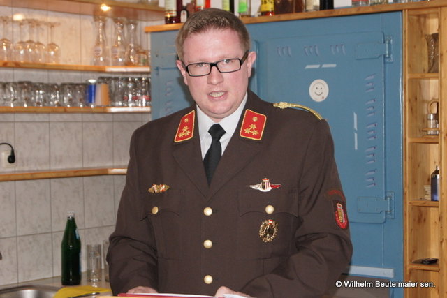 Kommandant Roland Fuchshuber bei seinem Tätigkeitsbericht zum abgelaufenem Jahr 2012
