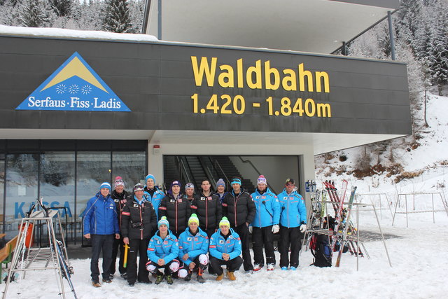 Die Läufer des Österreichischen Ski-Teams trainierten auf der Waldabfahrt.