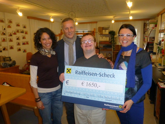 Liliana Sánchez Vallejos, Walter Edtbauer (Lebenshilfe Grein), Christian Leonhartsberger und Petra Palmetshofer