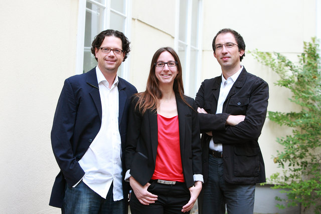 Die Architekten Roland Gruber, Caren Ohrhallinger und Peter Nageler (v.l.) von Nonconform aus Wien. Gruber wird einen Impulsvortrag halten. | Foto: Nonconform