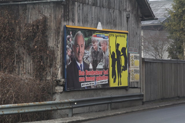 Nur an Plakatwänden dürfen in Treffen und auch anderen Gemeinden Wahlplakate angebracht werden