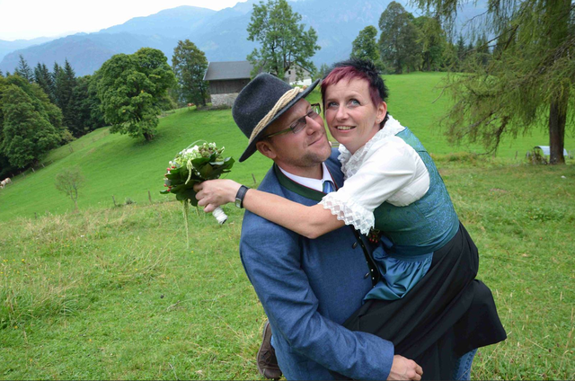 Martina und Raimund Fellner am Tag ihrer Hochzeit.