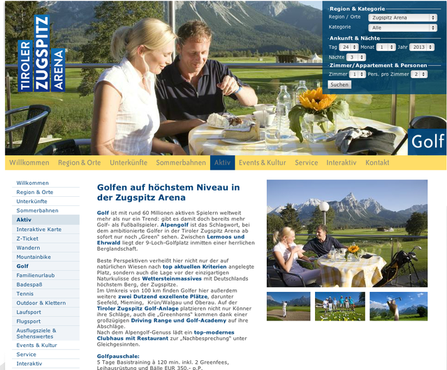 Golf ist für den Sommertourismus in der Tiroler Zugspitz Arena inzwischen ein wichtiges Thema geworden. | Foto: Zugspitz Arena