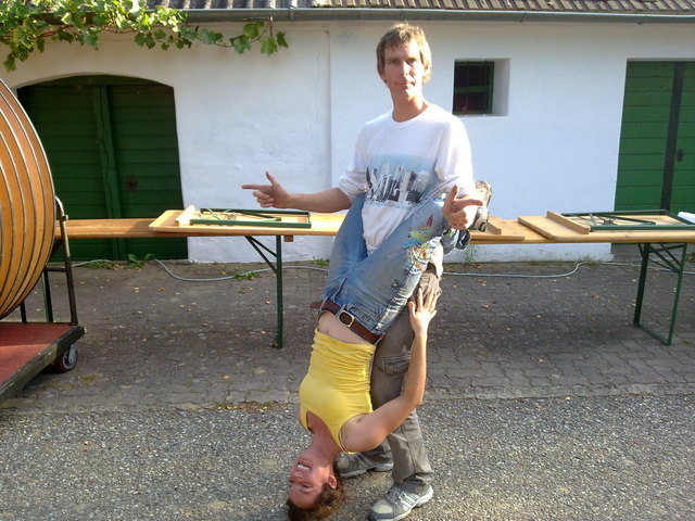 Tag vor der Hochzeit, beim Aufbauen!