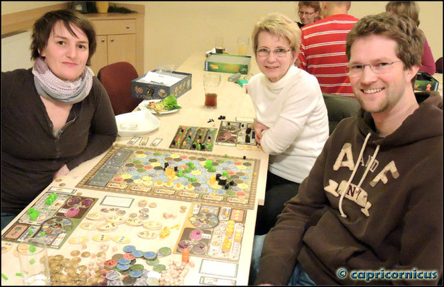 Johanna, Christine und Michi, immer gerne gesehene Gäste beim modernen Klassiker Terra Mystica