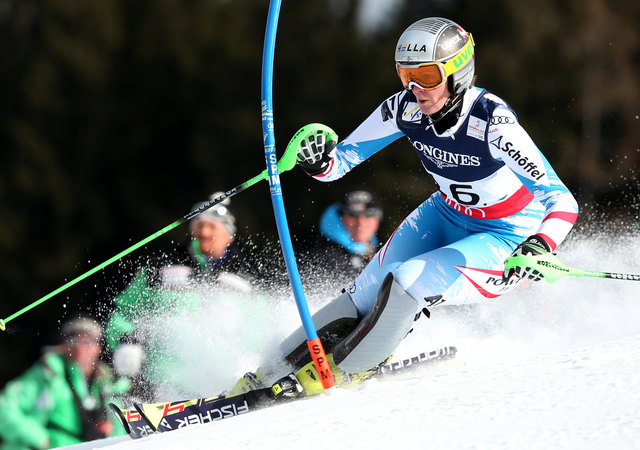 Mit Tagesbestzeit im Slalom fuhr Nicole Hosp in der Gesamtwertung der Kombination auf den dritten Platz. | Foto: GEPA