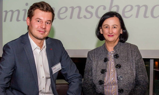 BSA OÖ-Vorsitzender Christian Forsterleitner mit EuGH-Richterin Maria Berger. | Foto: BSA