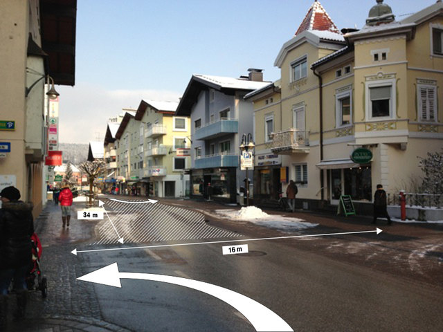 Dies ist die geplante Verkehrsführung in der Bahnhofstraße. Dabei soll vor dem City Center ein 34 Meter langer Stadtplatz entstehen. | Foto: Foto: Bürgerinitiative