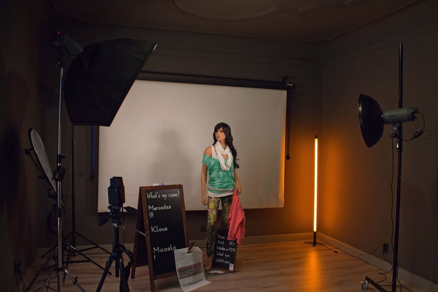 Hier das Studio mit verschieden farbigen Hintergründe für Perfekte Portraits Fotos