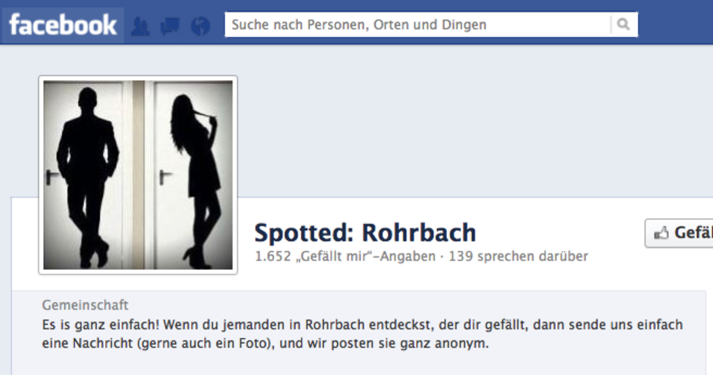 Liebessuche Uber Facebook Rohrbach