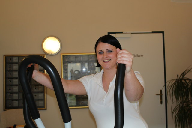 Wenn das Wetter nicht so schön ist, kann man bei Sandra Huber auch am Crosstrainer sporteln.
