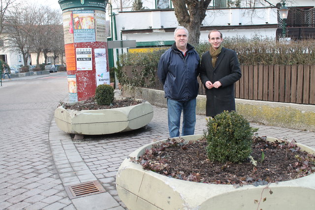 Einigkeit herrscht bei Stadträten Harald Wolkerstorfer und Albrecht Oppitz in Bezug auf den Blumenschmuck. | Foto: privat