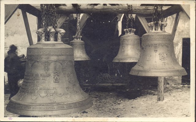 St. Bartholomäus-Kirche, Glockentransport 1923; Helff Lichtbild, Graz