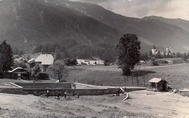 Mauterndorf Bau des Schwimmbades in den 60ern