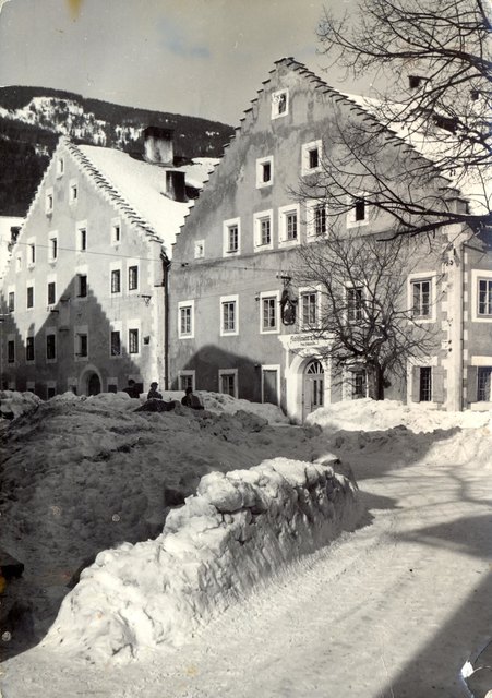 Mauterndorf Winterszene am Markt-Ungefähr 1960.o.CR