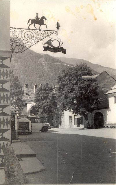 Mauterndorf Ansicht von Marktplatzteil-Fotokarte um 1970-oCR
