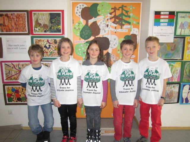 Die fünf Volksschüler aus Rangersdorf setzen sich für die Umwelt ein