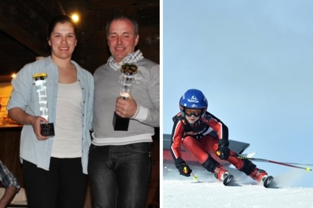 Die Vereinsmeister 2013 Nadine Spörr und Bernhard Halder sowie ein junges Skitalent des SV Matrei