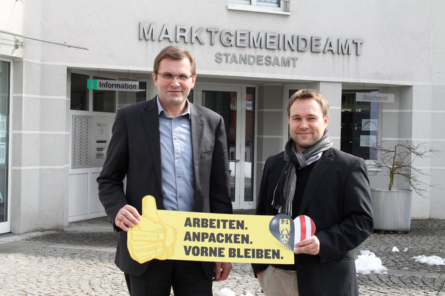 Landtagsabgeordneter Georg Ecker und Oberkappels Vizebürgermeister Manuel Krenn.