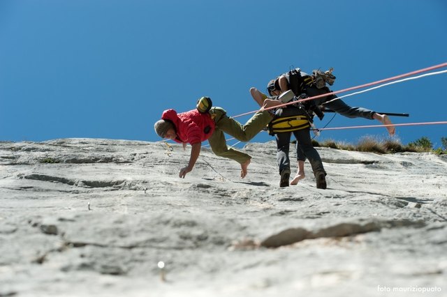 "Verticalmente D´modé" - schwierigste Sportklettertour des Pioniers Maurizio Zanolla.