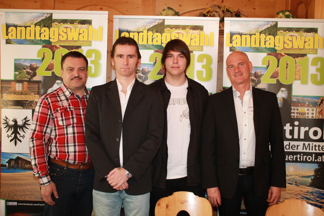 Setzen sich "Für Tirol" ein: Walter Gatt, Hannes Wöll, Konrad Niederkofler und Robert Werth (v.l.n.r.)