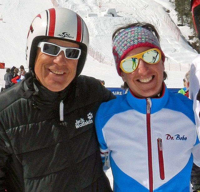 "Gold-Simona" Höllermann mit ÖSV-Präsident Peter Schröcksnadel.
