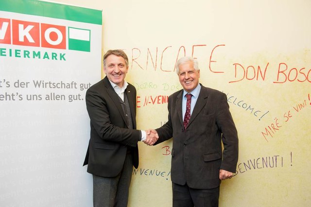 Glücklich über Bildungspartnerschaft: Caritaspräsident Franz Küberl und WK-Steiermark-Präsident Josef Herk (l.) | Foto: Fischer