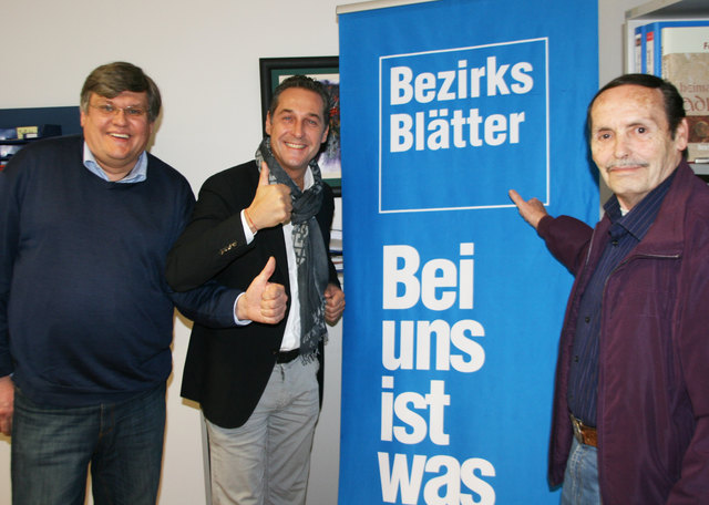 "Bei der FPÖ ist auch was los", finden Lukas Essl, Heinz-Christian Strache und Johann Feurstein.